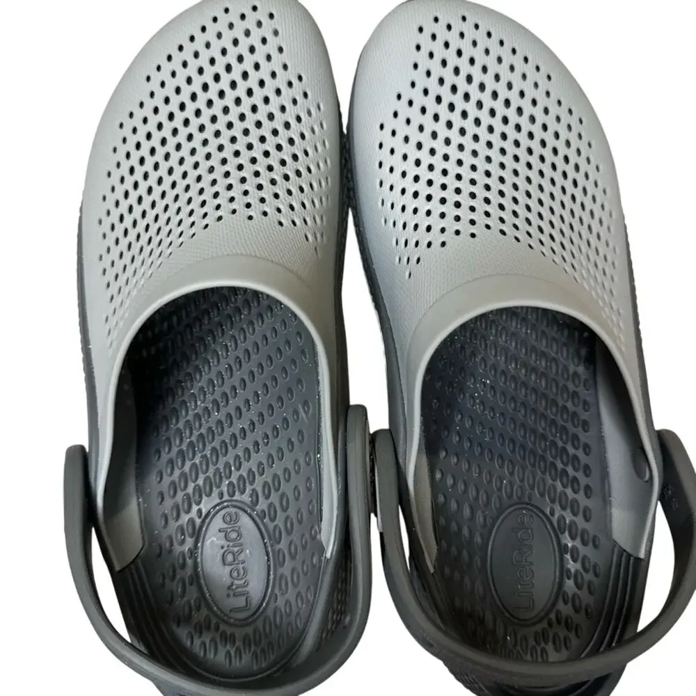Crocs Unisex Literide 360 Clog Shoes‎ Size Junior 5 Light Grey, Dark Grey accent